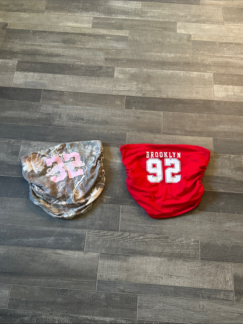 Red 'Brooklyn 92' Graphic Tube Top & Gray Tie-Dye '92' Tube Top - Two Pack